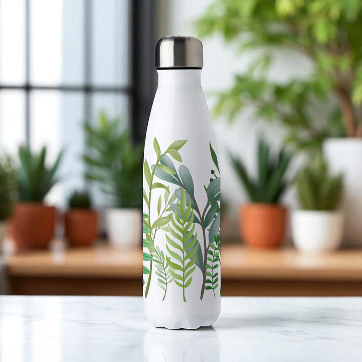 Purely Home Green Foliage Stainless Steel Water Bottle