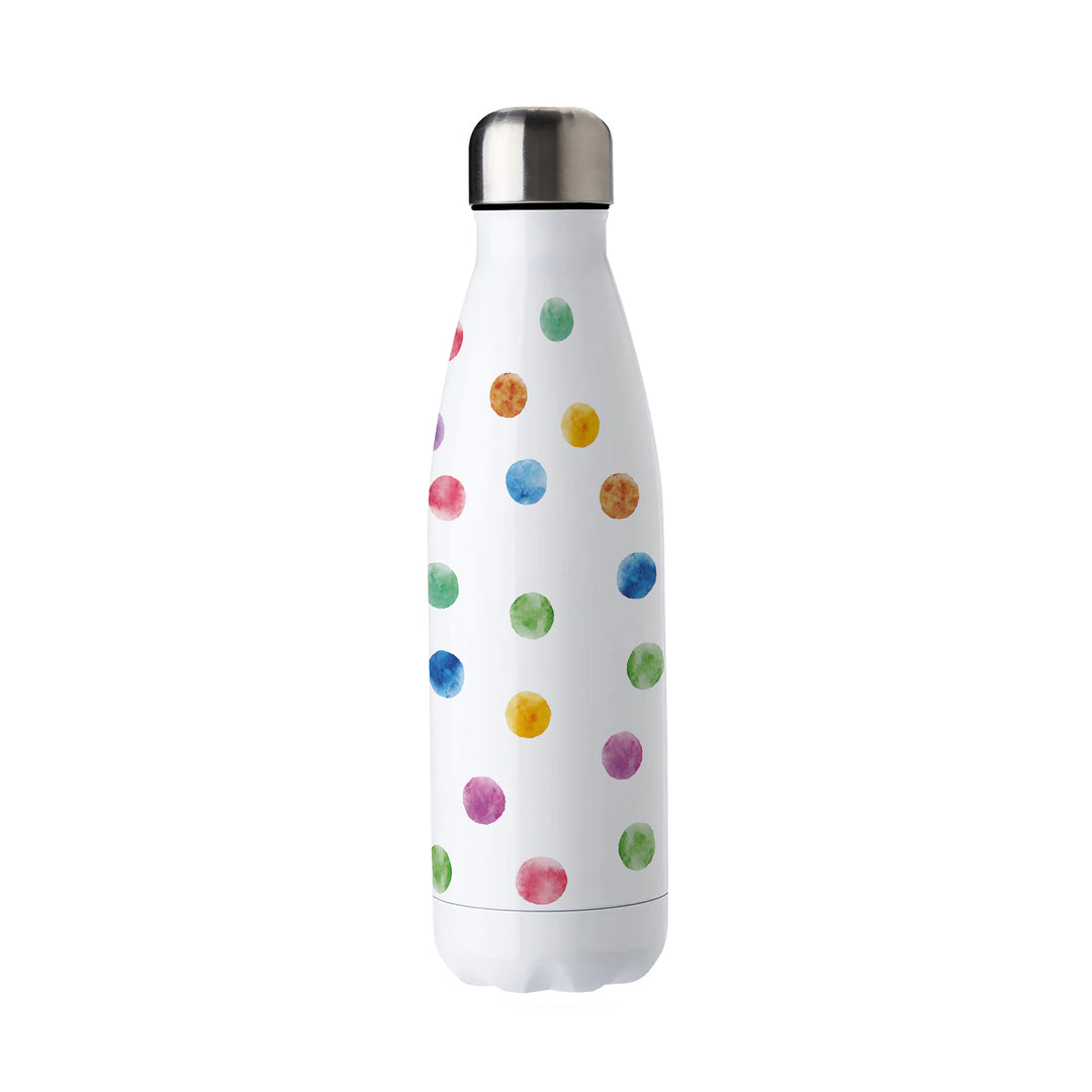 Purely Home Multicoloured Polka Dots Stainless Steel Water Bottle
