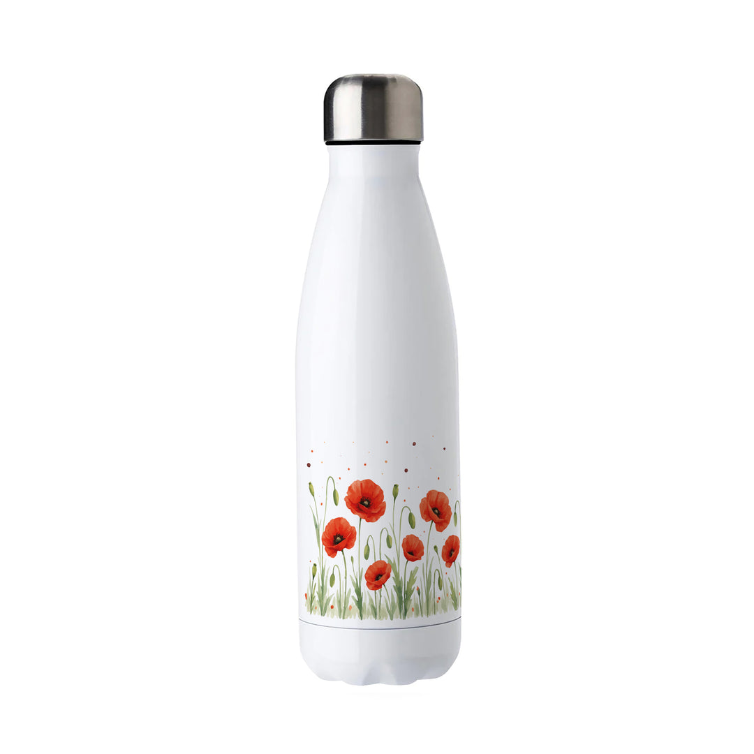 Purely Home Summer Poppies Stainless Steel Water Bottle