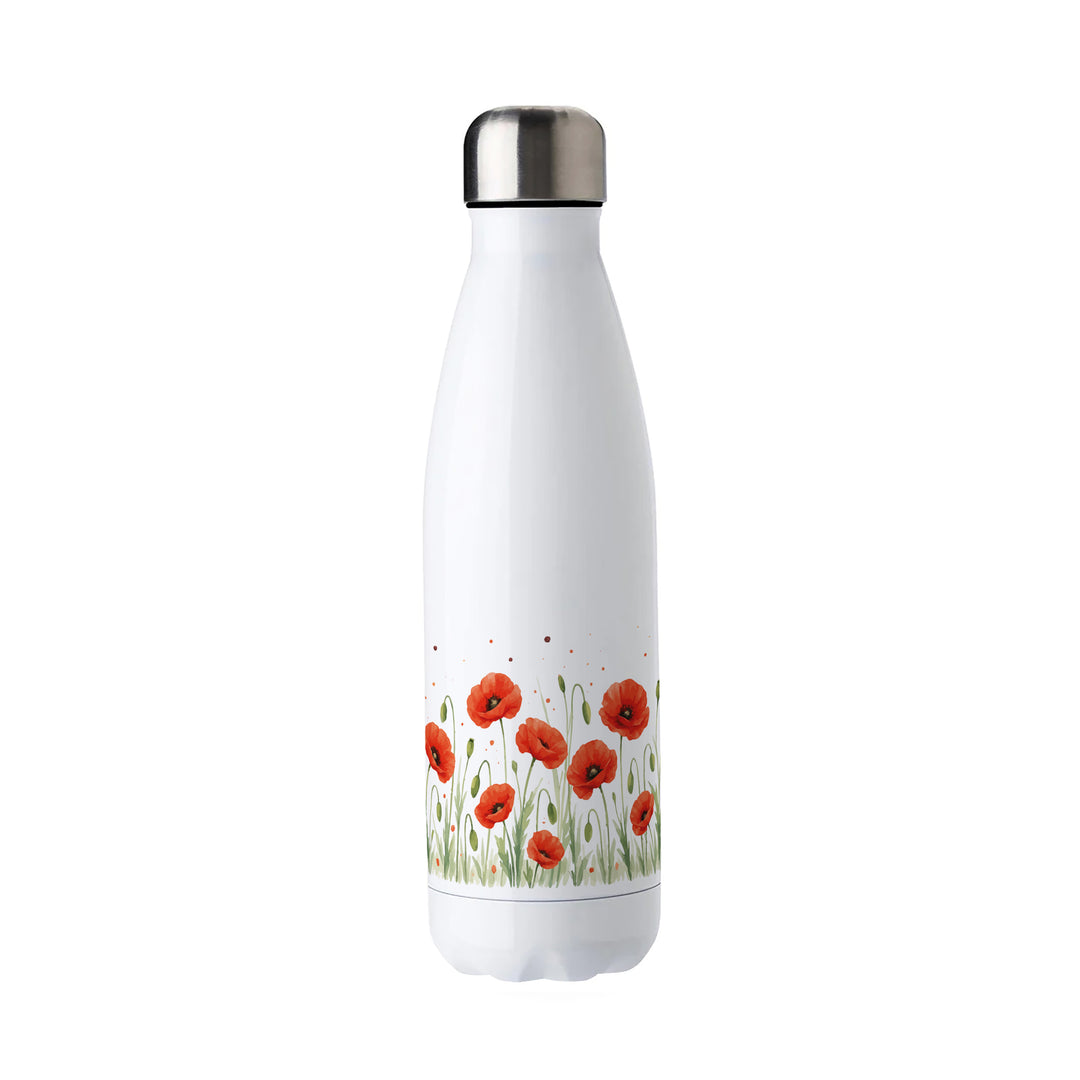 Purely Home Summer Poppies Stainless Steel Water Bottle