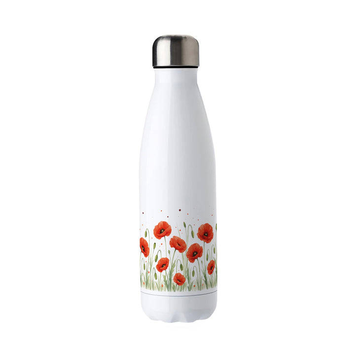 Purely Home Summer Poppies Stainless Steel Water Bottle