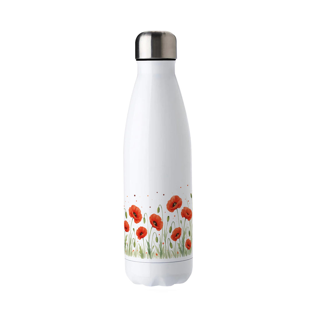 Purely Home Summer Poppies Stainless Steel Water Bottle