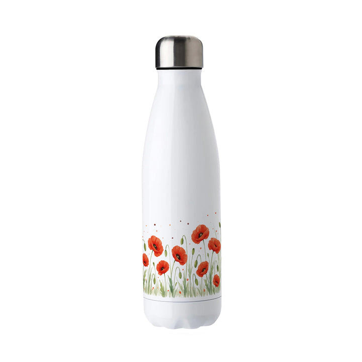 Purely Home Summer Poppies Stainless Steel Water Bottle