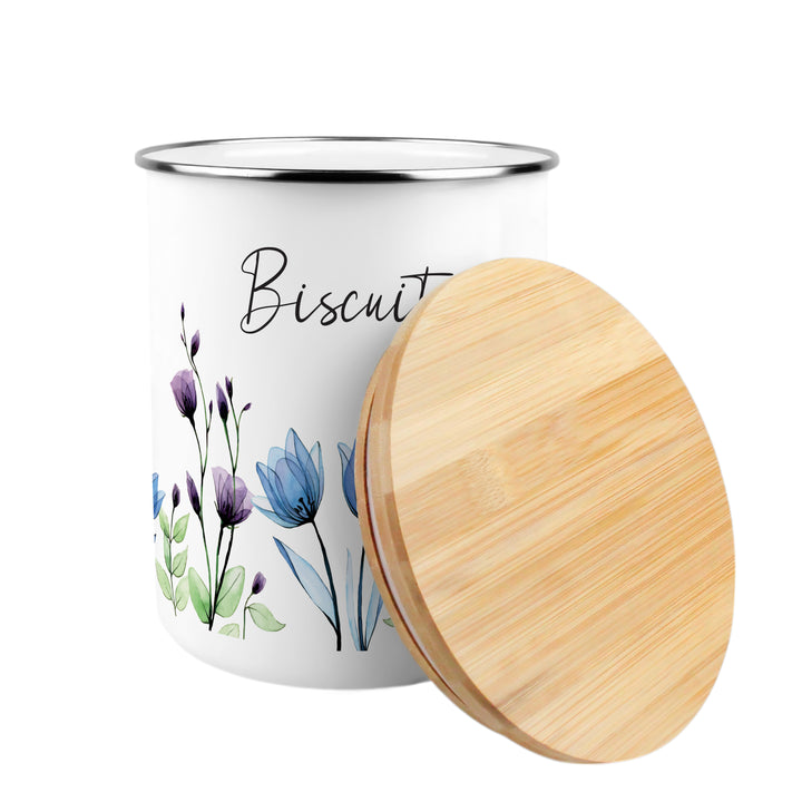 Purely Home Blooming Lovely Enamel Biscuit Canister