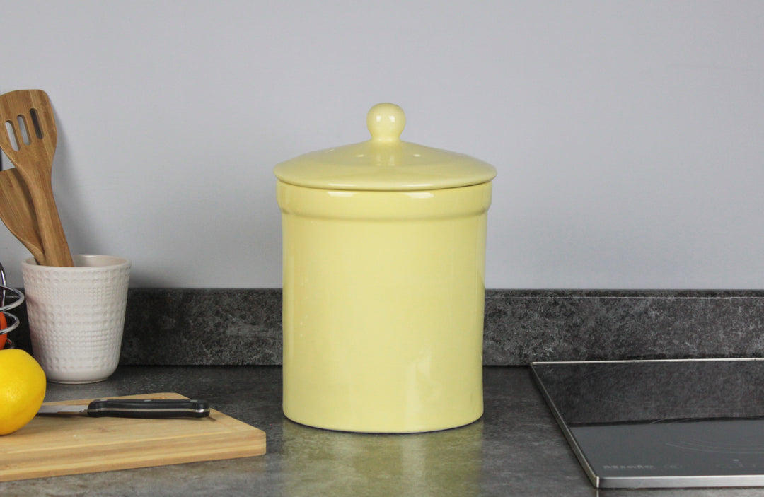 Portland Ceramic Compost Caddy - Pale Yellow