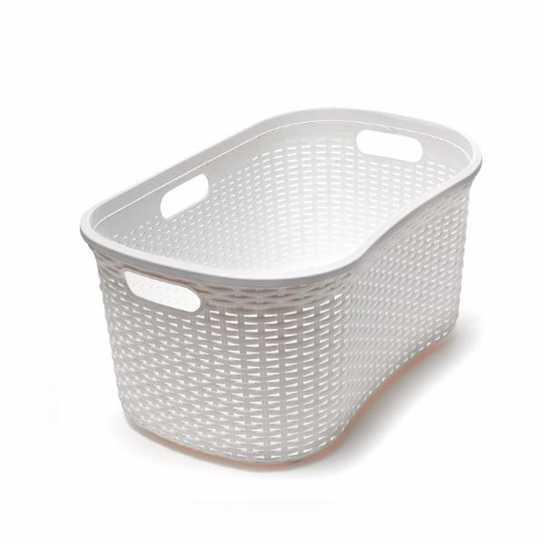 Addis 40L Rattan Effect Laundry Basket - Cream