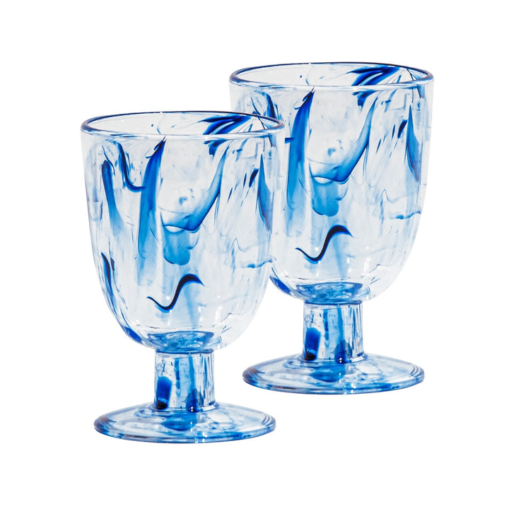 Aegean Swirl Acrylic Goblet Drinking Cups