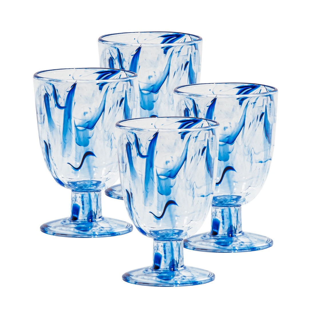 Aegean Swirl Acrylic Goblet Drinking Cups