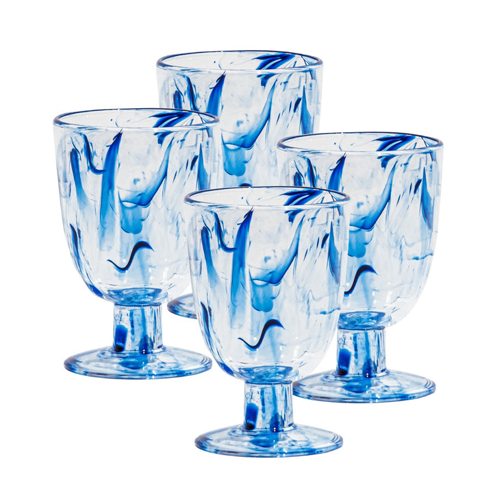 Aegean Swirl Acrylic Goblet Drinking Cups