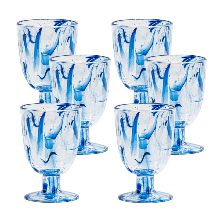 Aegean Swirl Acrylic Goblet Drinking Cups