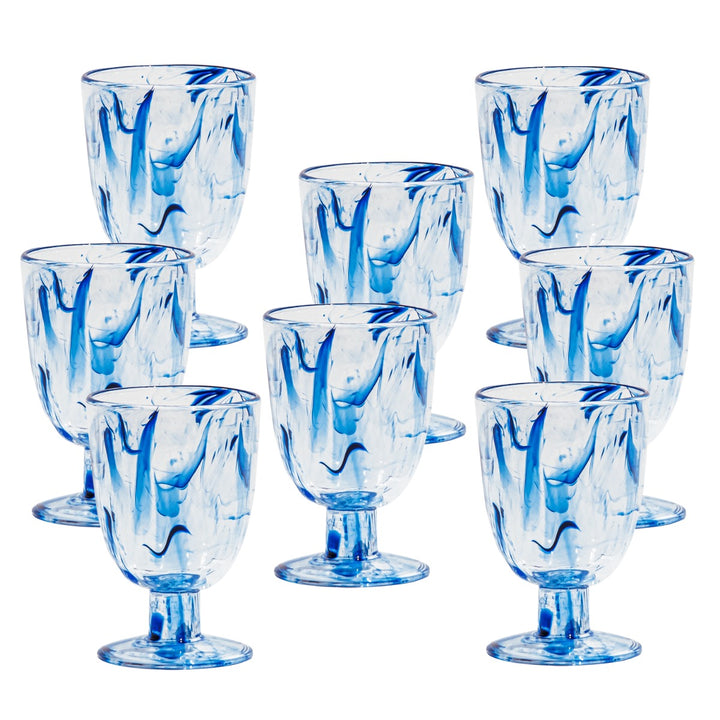 Aegean Swirl Acrylic Goblet Drinking Cups