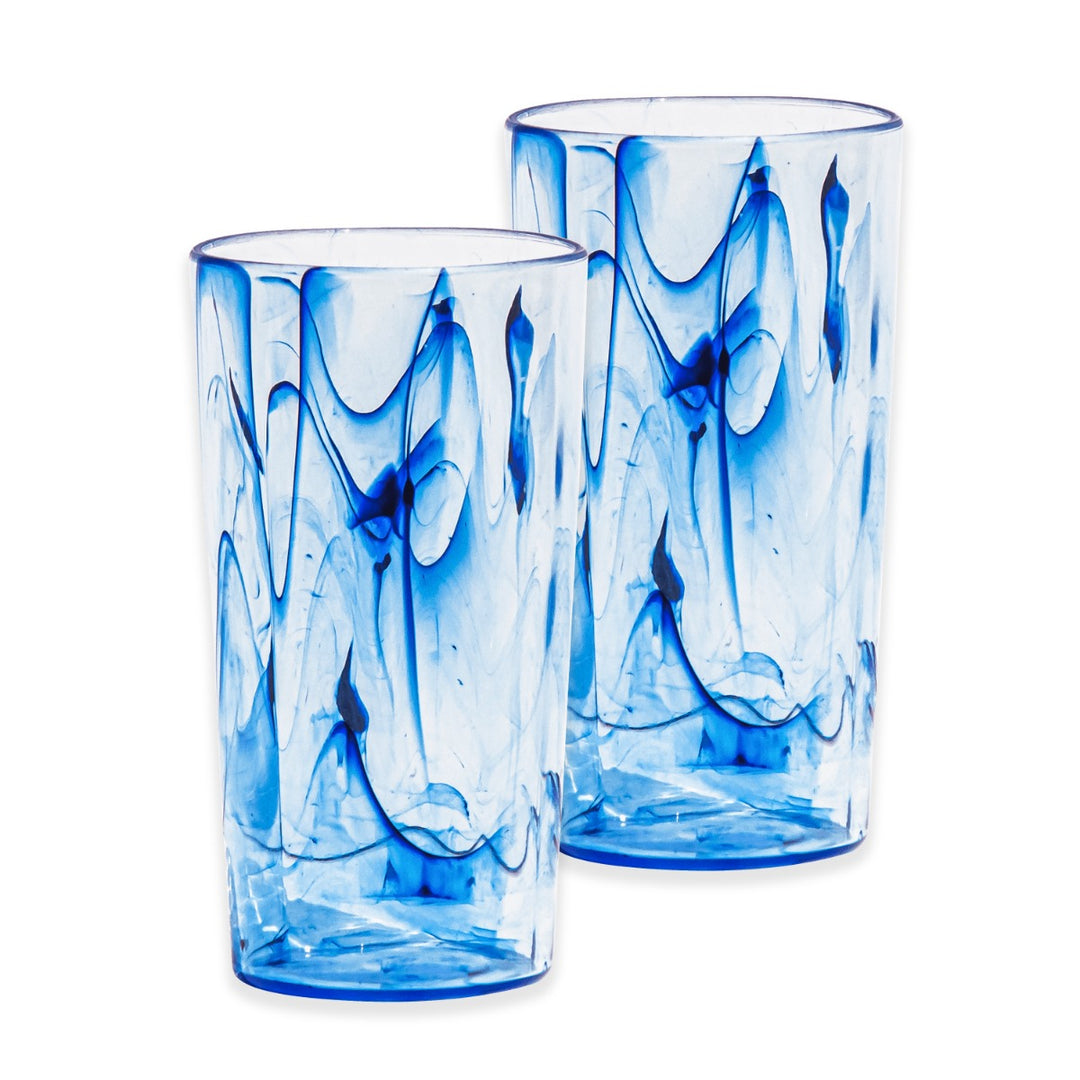 Aegean Swirl Acrylic Highball Drinking Cups