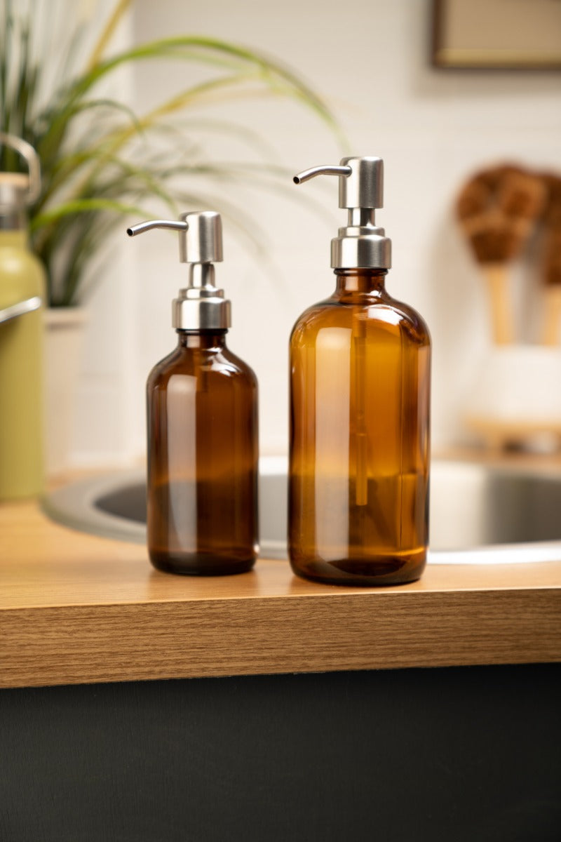 Captivate &AGAIN Amber Glass Pump Bottle - 500ml