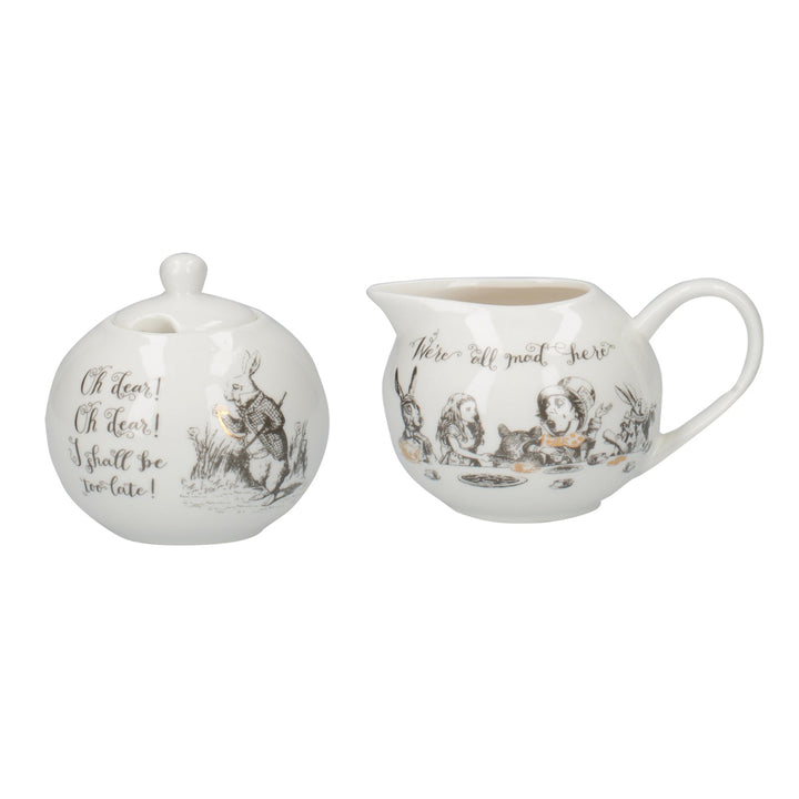 Victoria & Albert Alice in Wonderland Sugar Bowl & Creamer Set