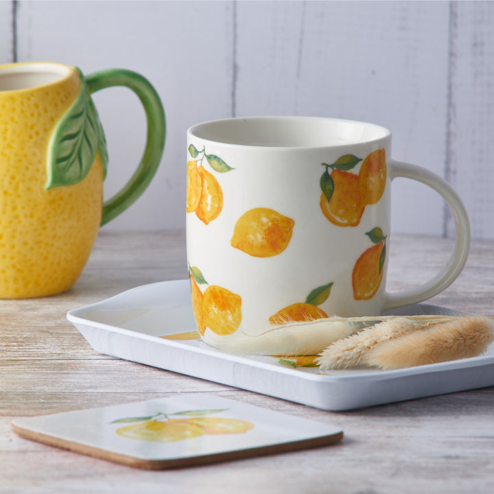 lemon design ceramic mug for tea