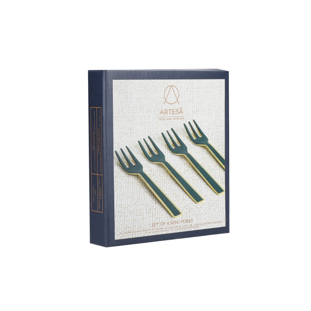 Artesà Green & Gold Mini Serving Forks