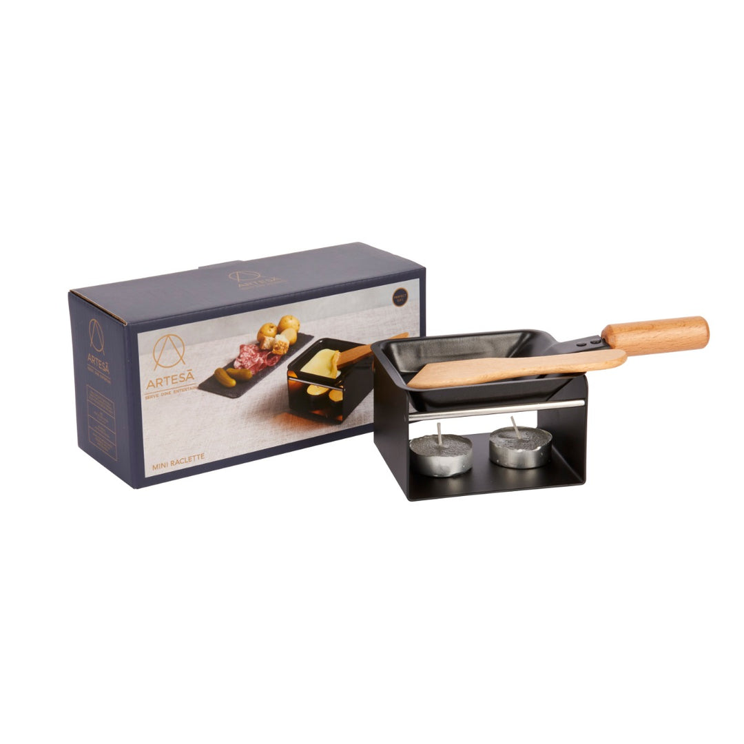 Raclette heated by tealight candles