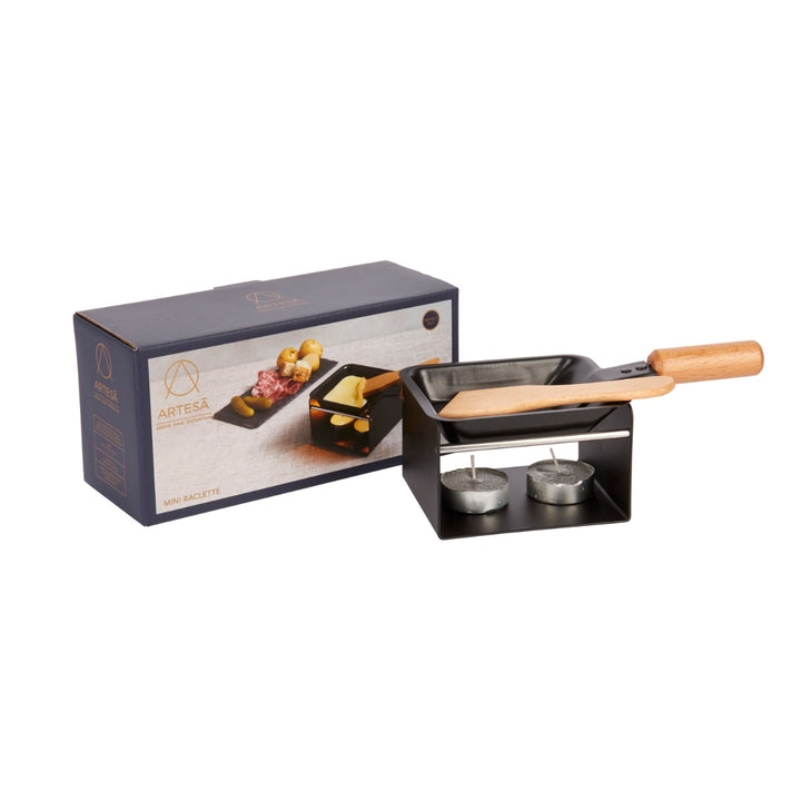 Raclette heated by tealight candles