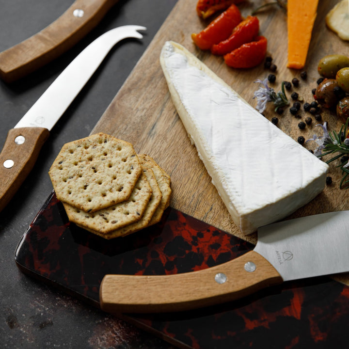 rectangle wooden platter for serving tapas and canapes