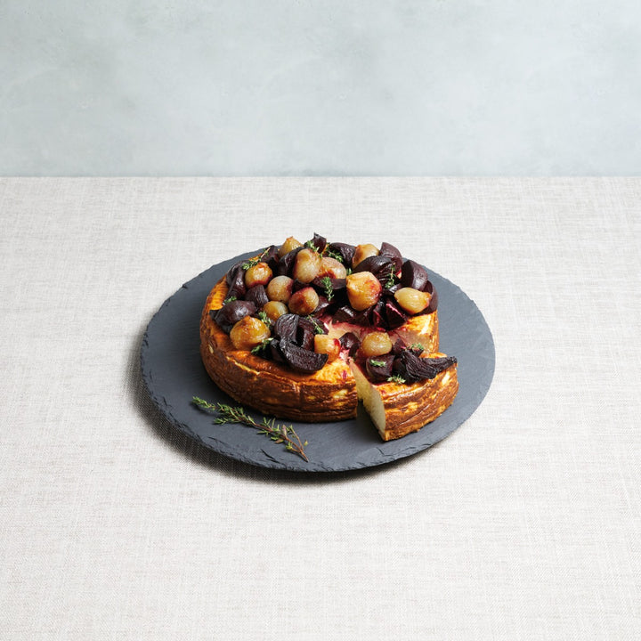 round serving platter for presenting cheeses and fruits