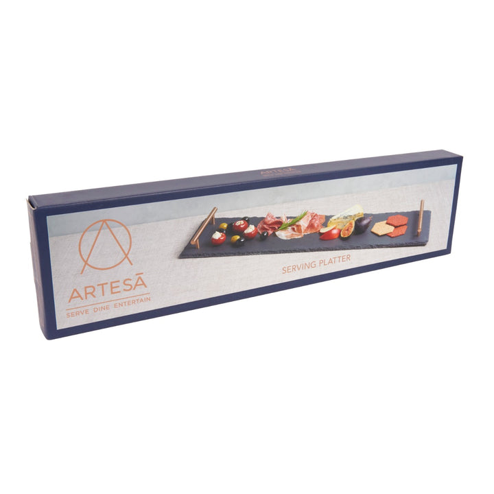 Artesà Slate Serving Platter with Copper Handles