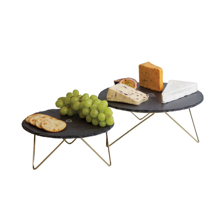 Artesà Slate Two-Tier Round Serving Stand