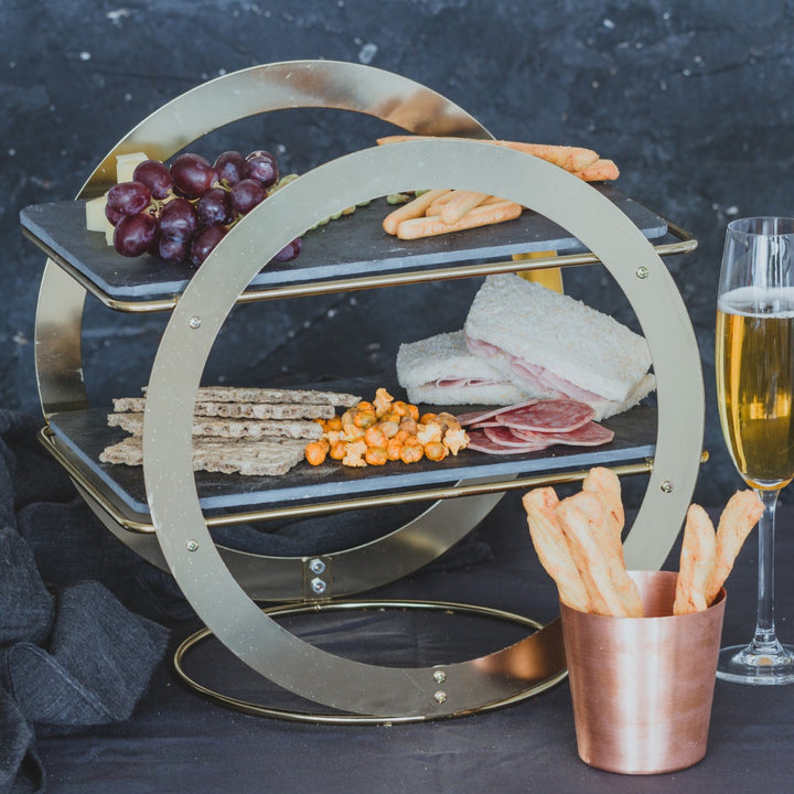 Artesà Brass Wheel Serving Stand