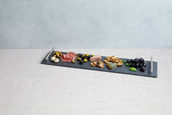 Artesà Slate Serving Platter with Silver Handles