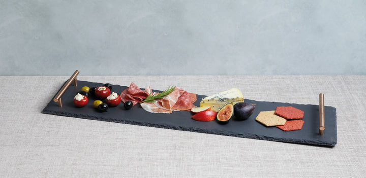 Artesà Slate Serving Platter with Copper Handles