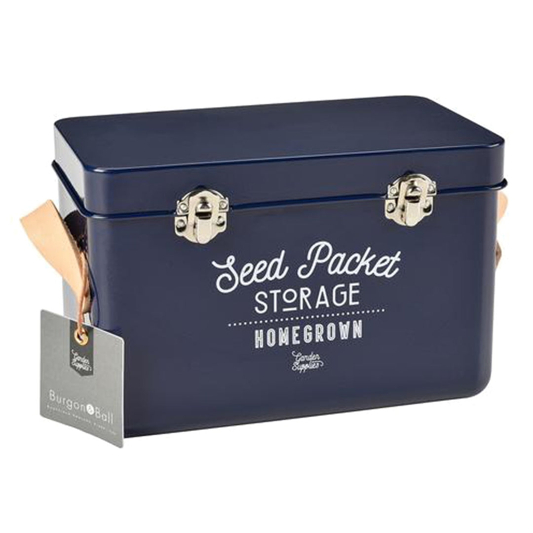 Burgon & Ball Seed Packets Storage Tin - Atlantic Blue
