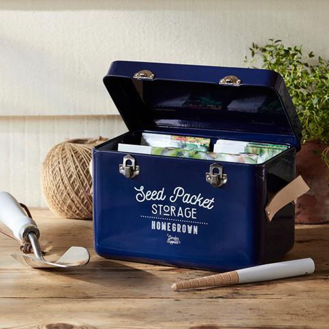 Burgon & Ball Seed Packets Storage Tin - Atlantic Blue