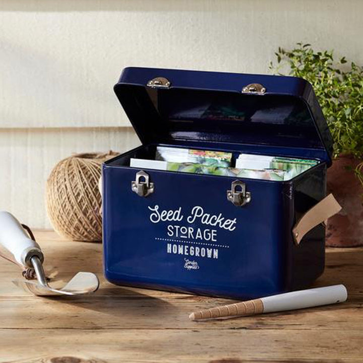 Burgon & Ball Seed Packets Storage Tin - Atlantic Blue