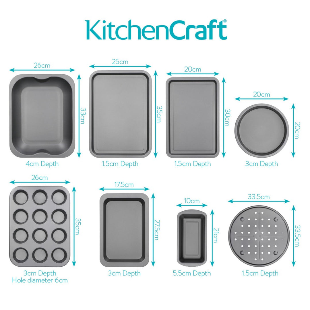 KitchenCraft Non-Stick 8 Piece Baking & Cooking Set
