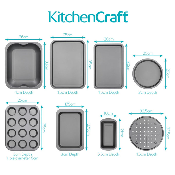 KitchenCraft Non-Stick 8 Piece Baking & Cooking Set