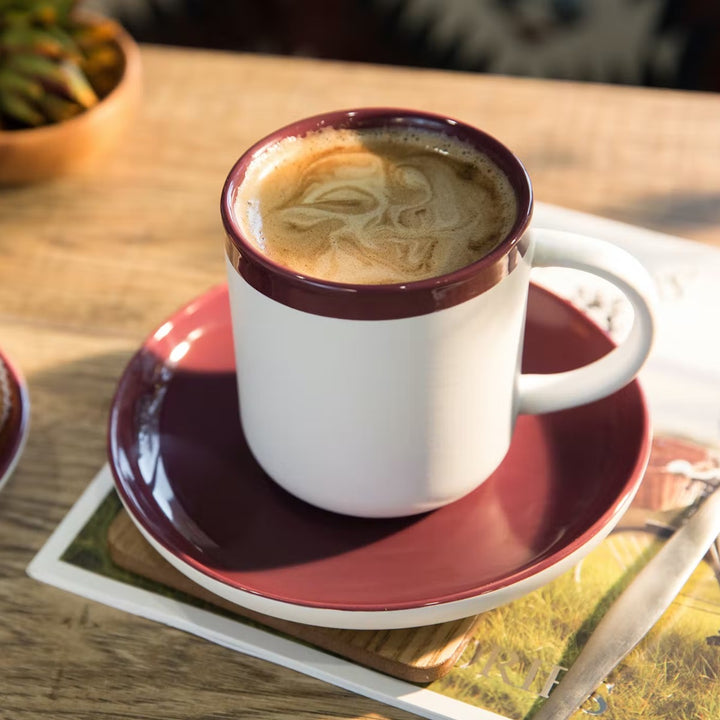 La Cafetiére Barcelona Coffee Cup & Saucer - Plum