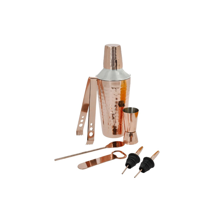 BarCraft Copper Hammered Cocktail Making Set