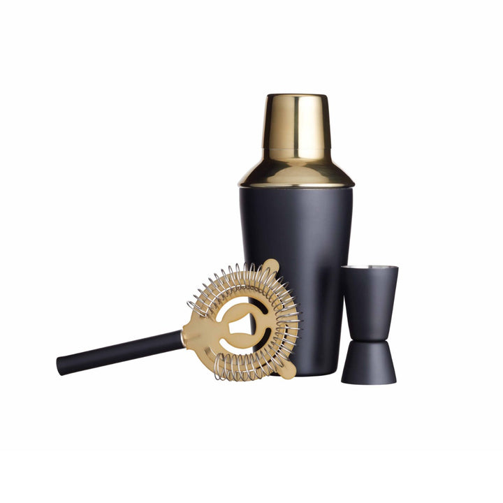 BarCraft Black & Brass Cocktail Set