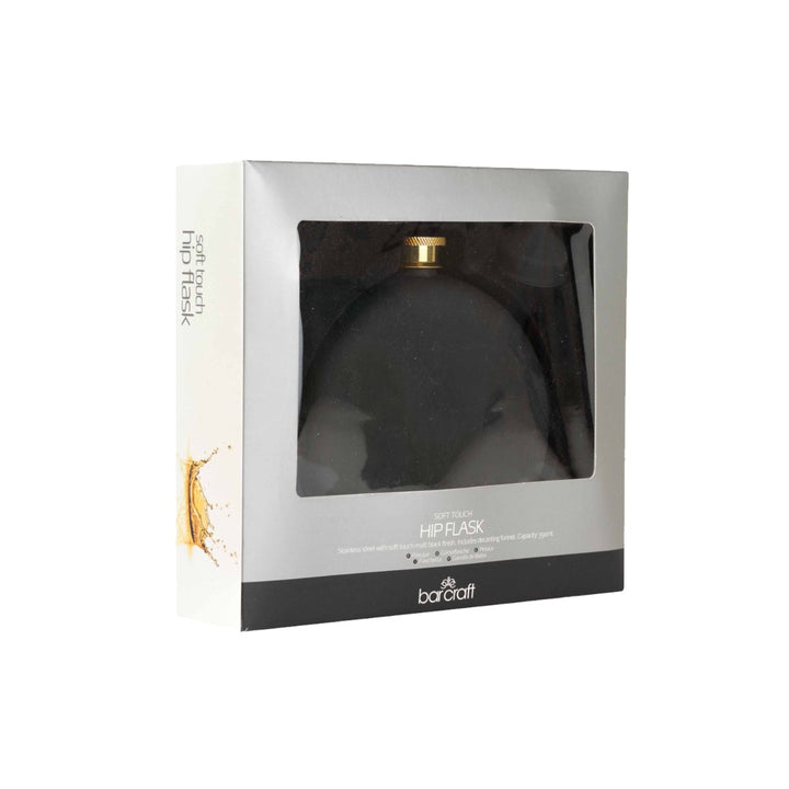 BarCraft Matte Black Hip Flask
