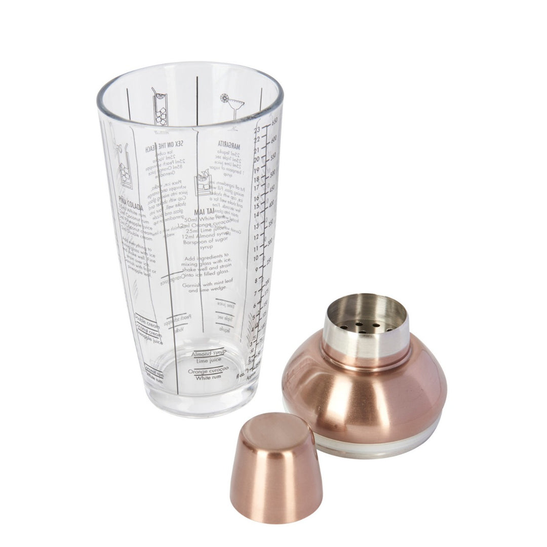 BarCraft Boston Glass & Copper Cocktail Shaker