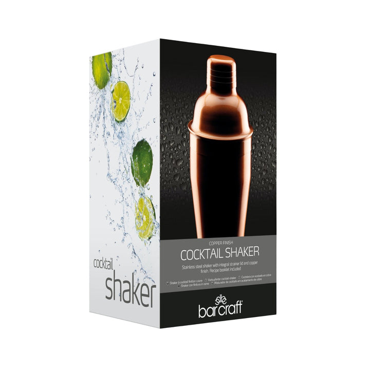 BarCraft Polished Copper Cocktail Shaker