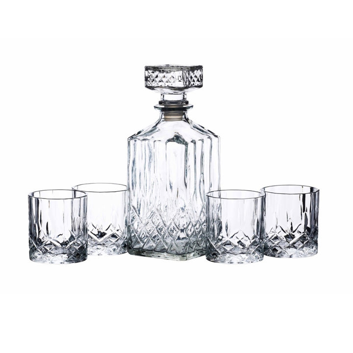 glass decanter and whisky tumbler gift set