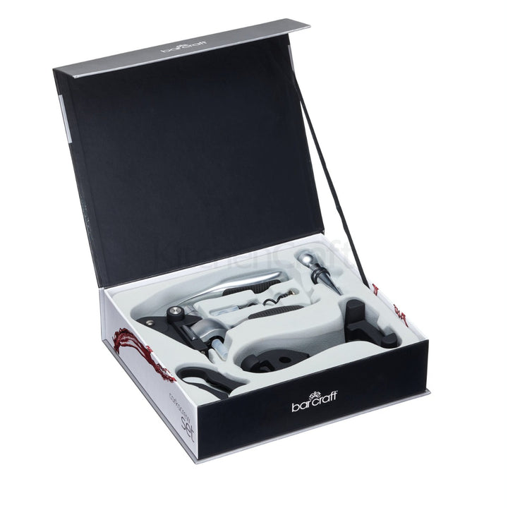 BarCraft Deluxe Lever-Arm Corkscrew Set