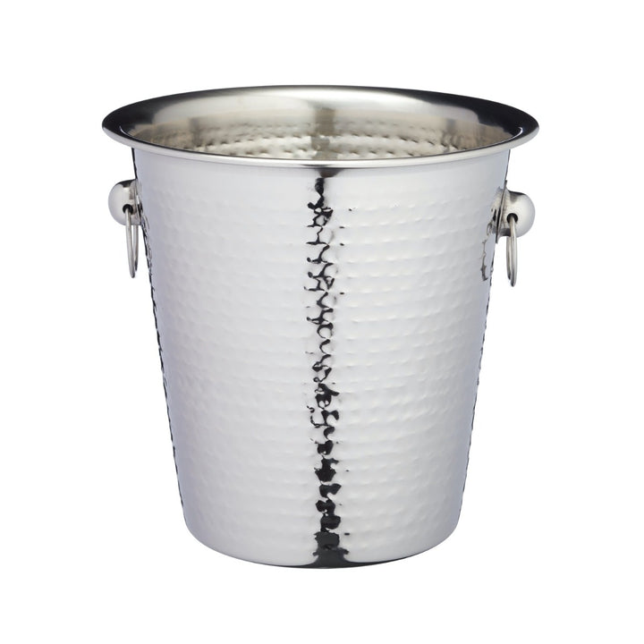 BarCraft Hammered-Steel Silver Champagne Bucket