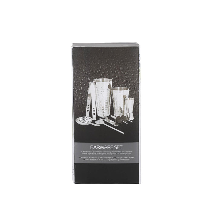 BarCraft Boston Hammered-Steel Cocktail Maker Set