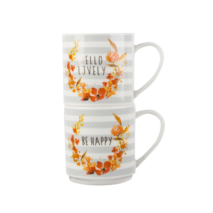 Creative Tops Stacking Slogan Mugs - Set of 2