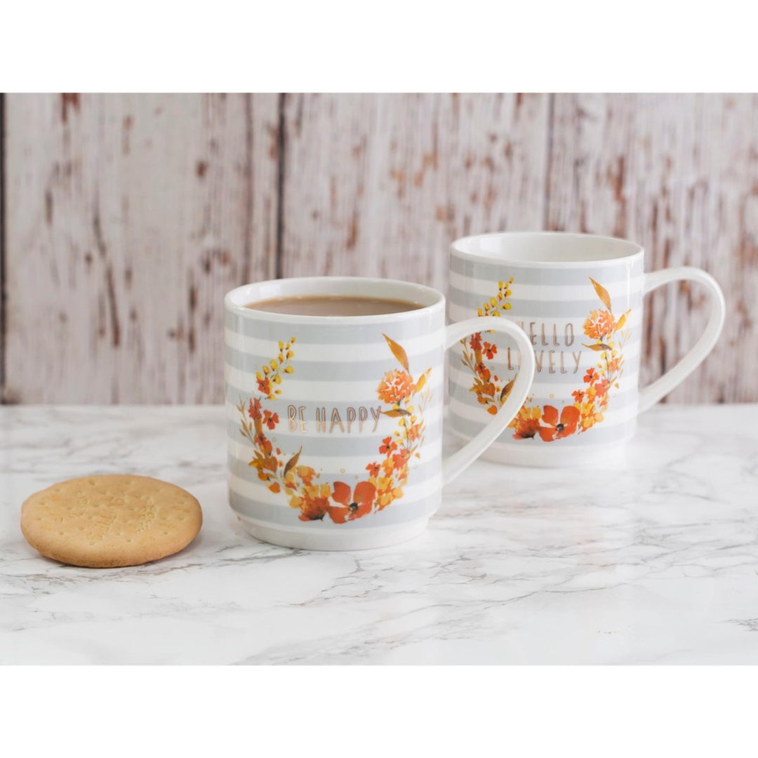 Creative Tops Stacking Slogan Mugs - Set of 2
