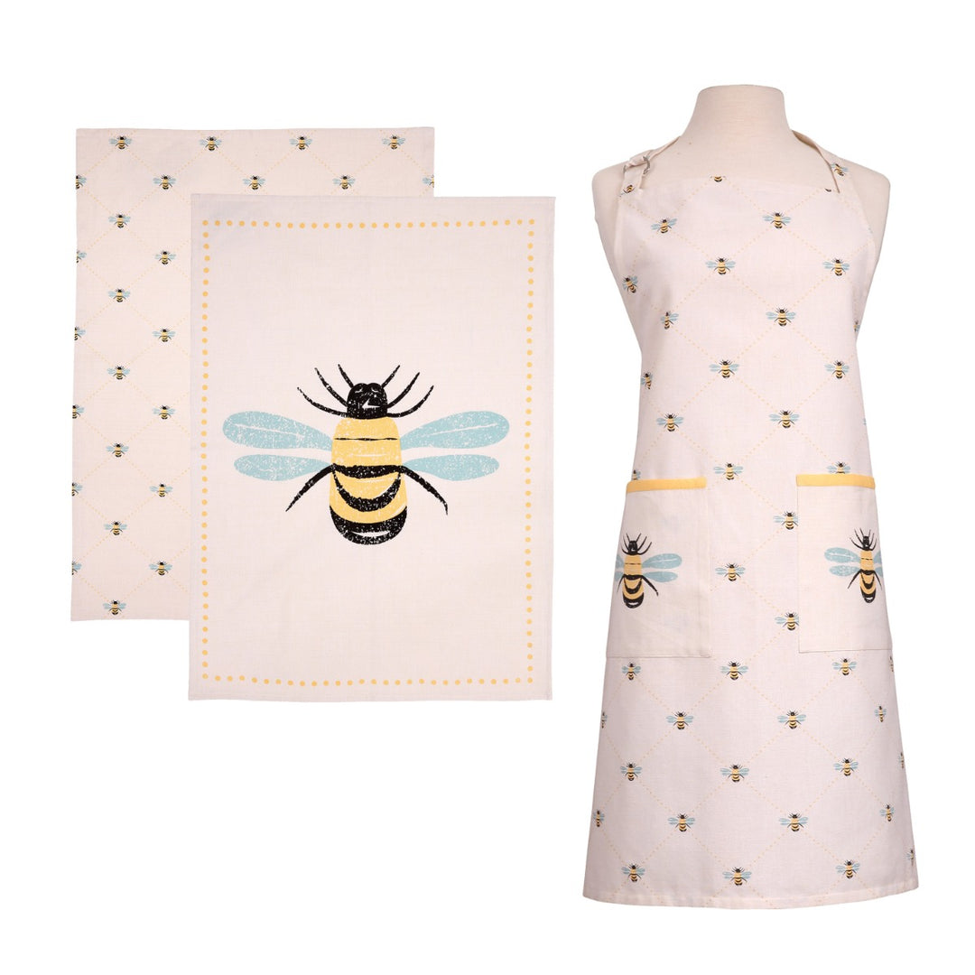 Dexam Bees Knees Apron & Tea Towels Set