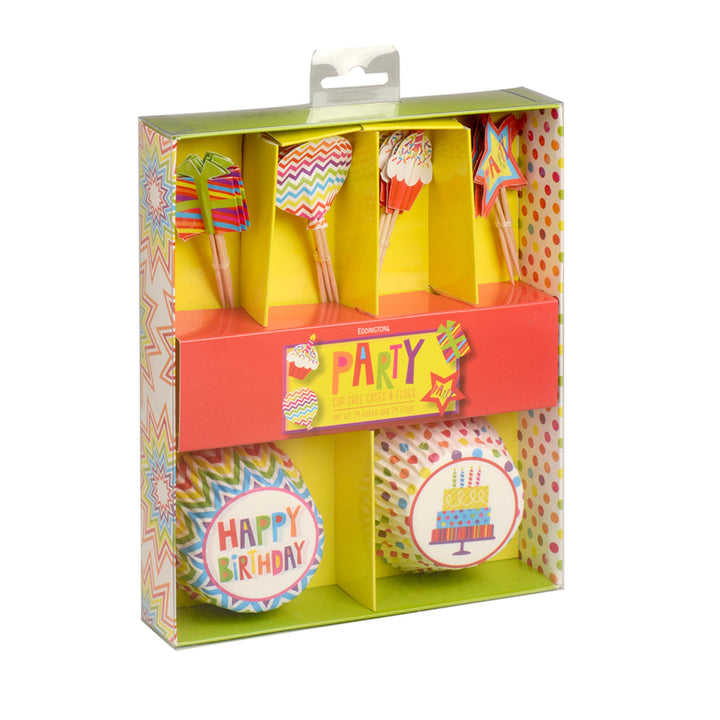 Eddingtons Birthday Party Cupcake Cases & Flag Set