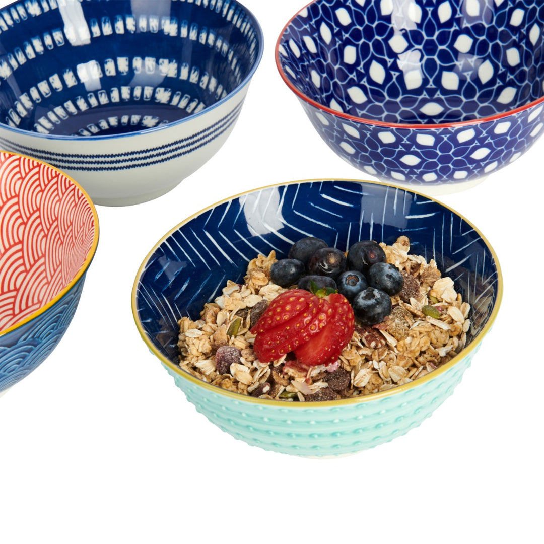 KitchenCraft Blues Ceramic Bowl Set