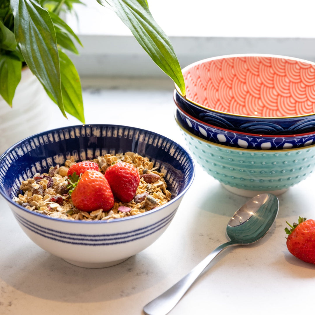 KitchenCraft Blues Ceramic Bowl Set